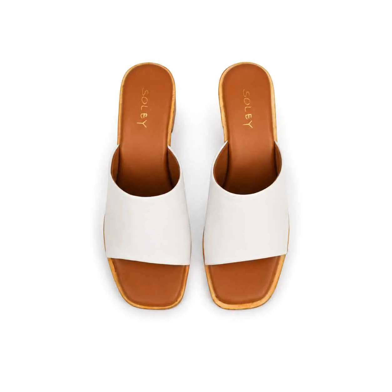 Sandale a demi talon pour femme 500-25 blanc miniature